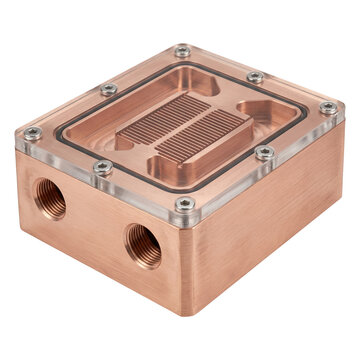 Advanced thermal management systems copper water block with acrylic top for high performance cooling and precision heat transfer in electronics