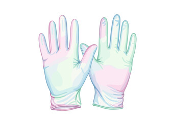 Obraz premium Pair of disposable medical gloves for protection and hygiene
