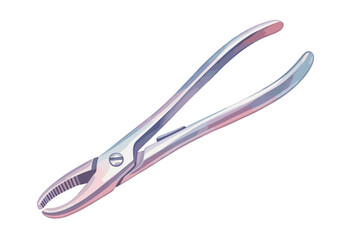 Obraz premium Close-up illustration of a dental extraction forceps with a white background