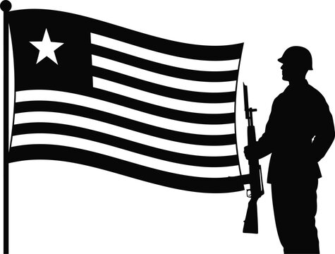 Liberia independence day silhouette celebrating freedom and patriotism