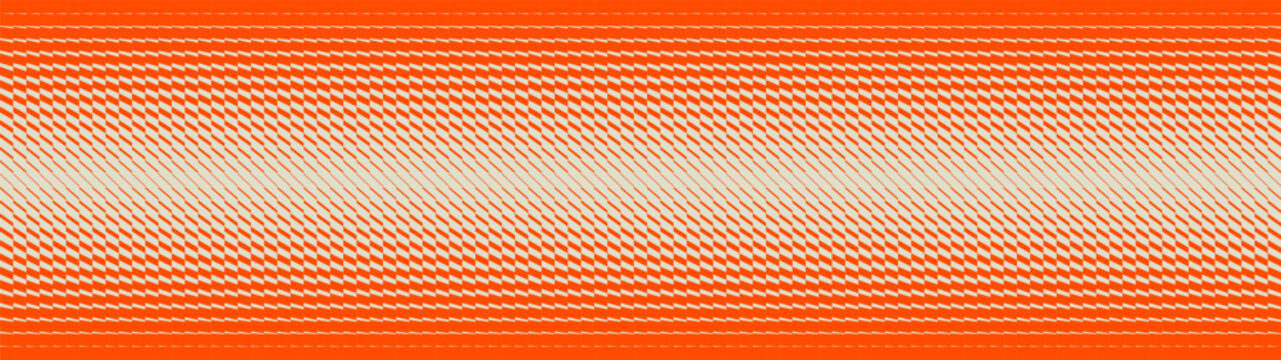 Dynamic orange abstract geometric brutalism with transition effect, Slanted thick to thin stripe vanish backdrop, Unique vector striped linear pattern, gradient halftone widescreen banner