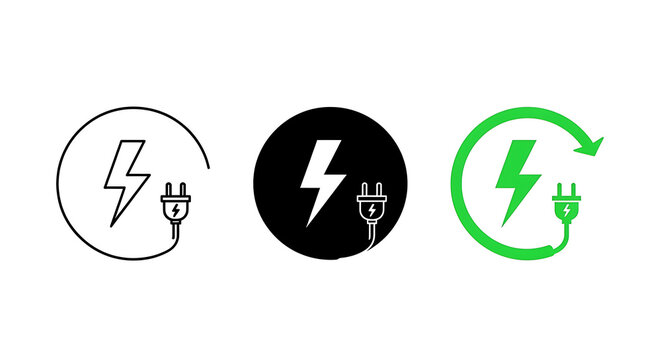 Electricity and charging icons