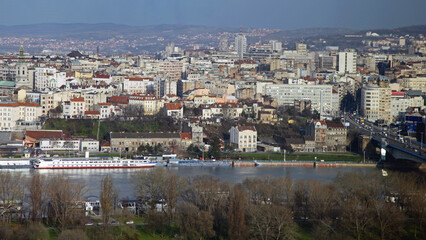 Fototapeta premium Aerial View of Old Belgrade Serbia at Afternoon Early Spring Afternoon