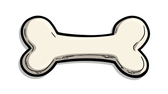 A cartoon drawing of a simple dog bone
