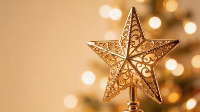 Golden star Christmas tree topper