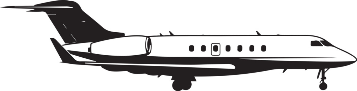 Vector private jet airplane illustration
