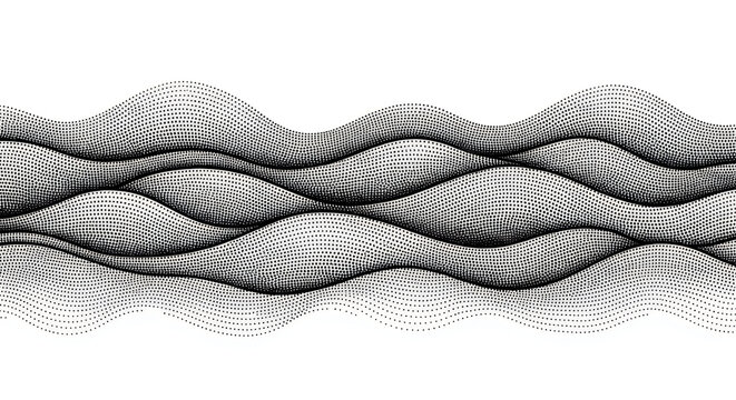 Black and white abstract wave pattern - textured surface and design element
