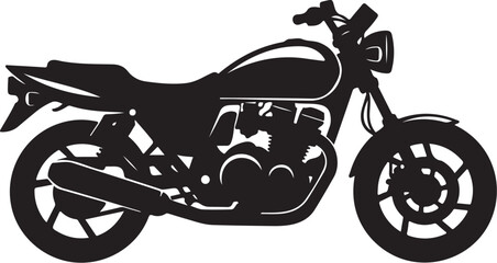 Naklejka premium Black silhouette motorcycle vector illustration