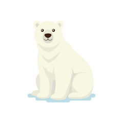 Fototapeta premium Vector illustration polar bear in trendy flat style. Isolated on white.