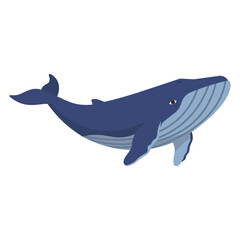Obraz premium Vector illustration whale in trendy flat style. Isolated on white.