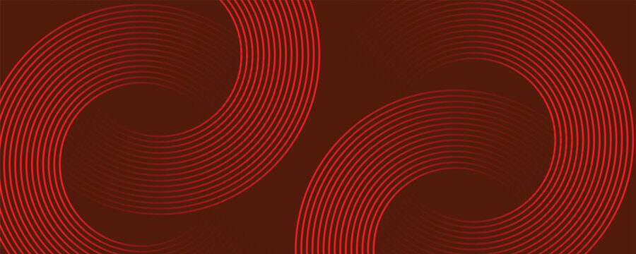 Modern medical or health care Abstract red glowing geometric lines on red background. Modern red circle lines pattern. Futuristic technology concept.