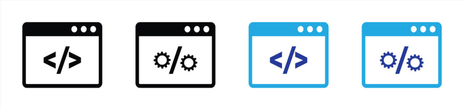 Web Development Coding and Programming Interface Icon Set