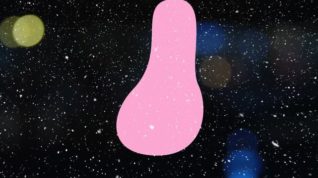 Animation of white dots falling over champagne bubbles on black background