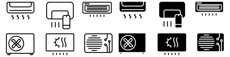Air conditioner icon vector set. Conditioner illustration sign collection. climate control symbol.