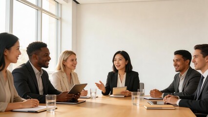 Obraz premium Business meeting with diverse professionals
