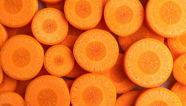 background of fresh sliced carrots close-up ring