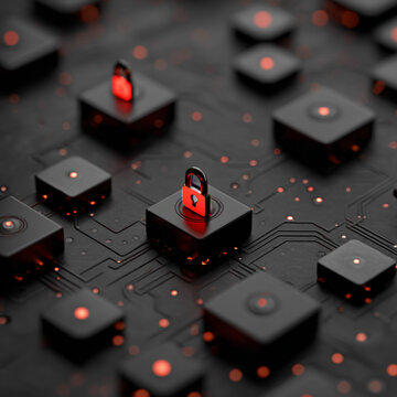 Secure API connection icon with protected data nodes