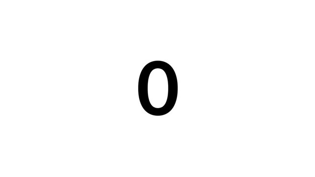 Clean 5 seconds countdown timer animation on white background