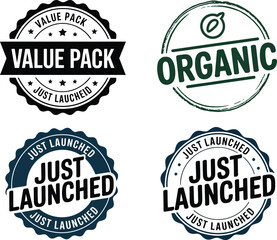 Obraz premium Value Pack and Just Launched Marketing Badge Set