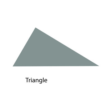 Triangle grey scalene geometric shape illustration isolated on transparent grid background