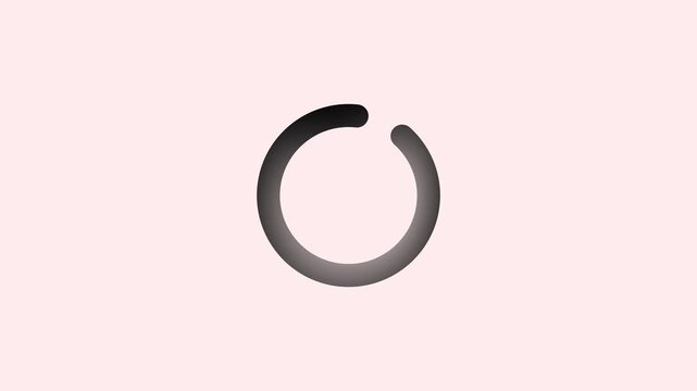 Minimal loading spinner animation with a black circular wheel rotating on a white background, indicating waiting for a download.