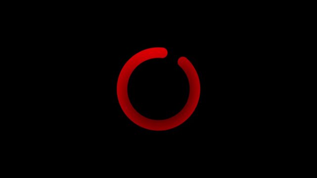 Simple spinning loading wheel animation, white circular spinner on a black background, waiting for download, minimal design