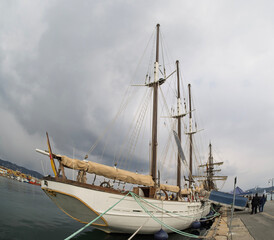 reproductions of old sailing ships during demostration in la spezia © manola72