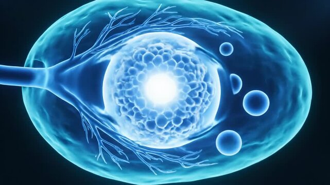Animated Visualization of Human Egg Cell Fertilization Process in Detail.