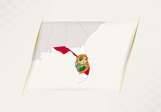 Florida Country Map Featuring National Flag Colors.