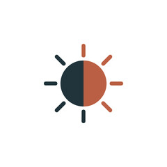 Fototapeta premium Abstract sun icon dark background sunlight design