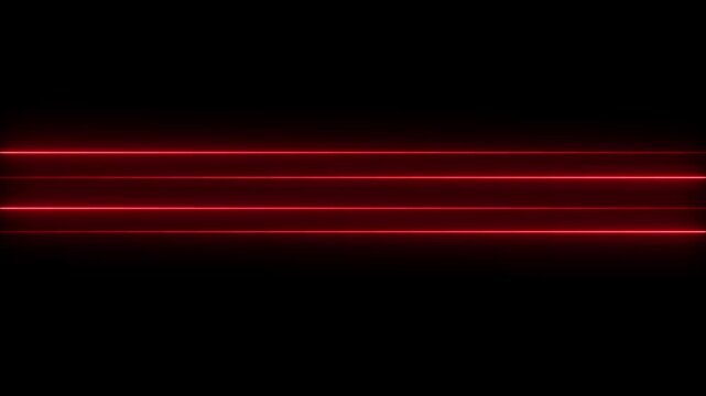 Neon glowing horizontal lines moving animation. Seamless loop animation on a black background.4k video