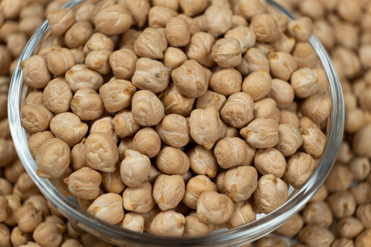 Healthy vegan protein source dry chickpeas.