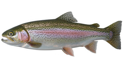 Naklejka premium Rainbow trout fish with pink stripe and black spots