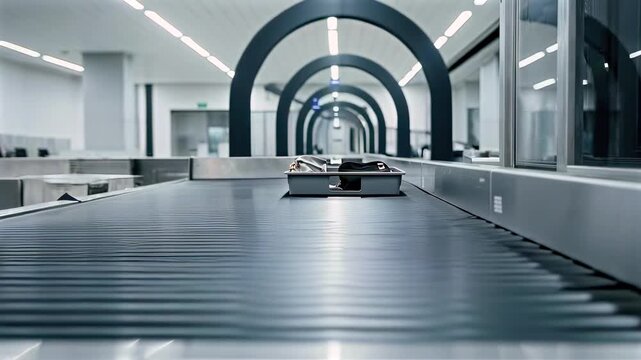 airport security screening checkpoint with passengers placing belongings into trays before scanning, baggage inspection process, travel safety, aviation control and passenger screening procedure