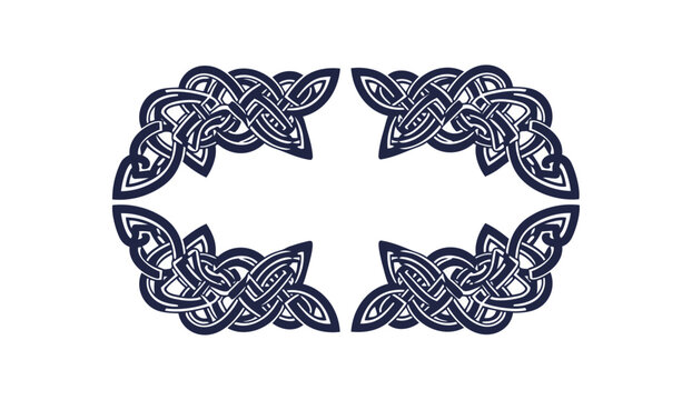 Abstract celtic knotwork ornament in symmetrical design