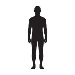 Fototapeta premium Silhouette of a young businessman standing in a stylish pose