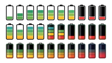 Fototapeta premium 3d colorful battery with loading text on yellow section