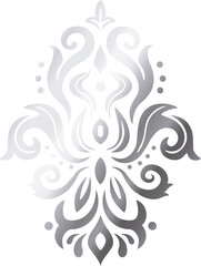 Fototapeta premium Elegant silver damask ornamental pattern design element
