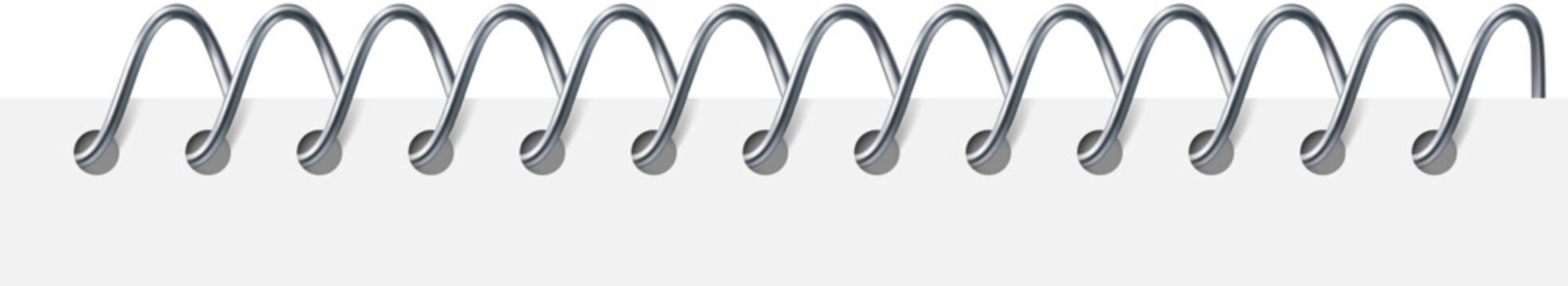 Metallic spiral binding holding blank white paper