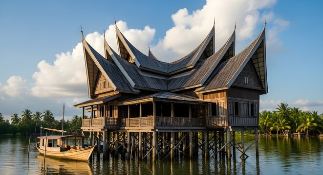  old wooden house on the lake