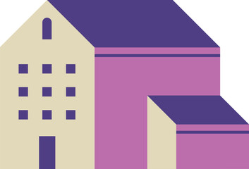 Minimalist building architecture creating abstract geometric shapes