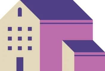 Minimalist building architecture creating abstract geometric shapes © Tartila