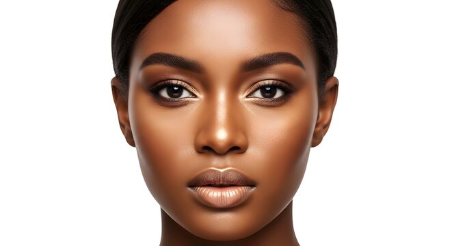 Beautiful Black Woman with Perfect Makeup - Portrait