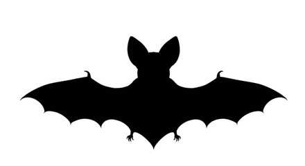 Fototapeta premium Silhouette of a bat with outstretched wings flying