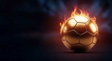 Naklejka premium A soccer ball on fire with flames, FIFA World Cup 2026, World Cup, World Cup 2026 with Soccer Ball, Vibrant Stadium, International Flags, Global Football Celebration