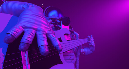 An astronaut playing the guitar © yongheng19962008