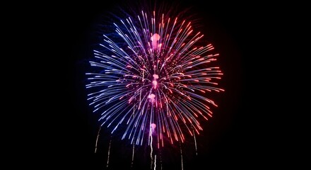 Obraz premium Vibrant fireworks display in red white and blue