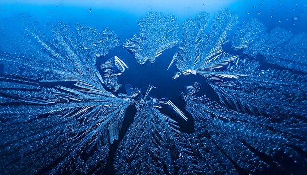 Cold blue reflection on shimmering metal