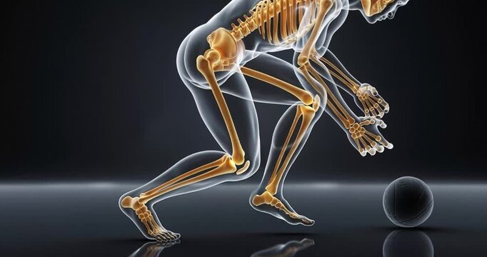 Human anatomy runner illustration skeletal structure and motion