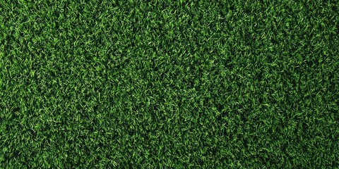 Obraz premium Detailed overhead view captures the dense texture of vibrant green synthetic turf material